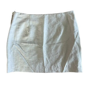 H&M Women's 6 Linen‎ Blend Beige Linen Blend Breathable Comfortable Mini Skirt